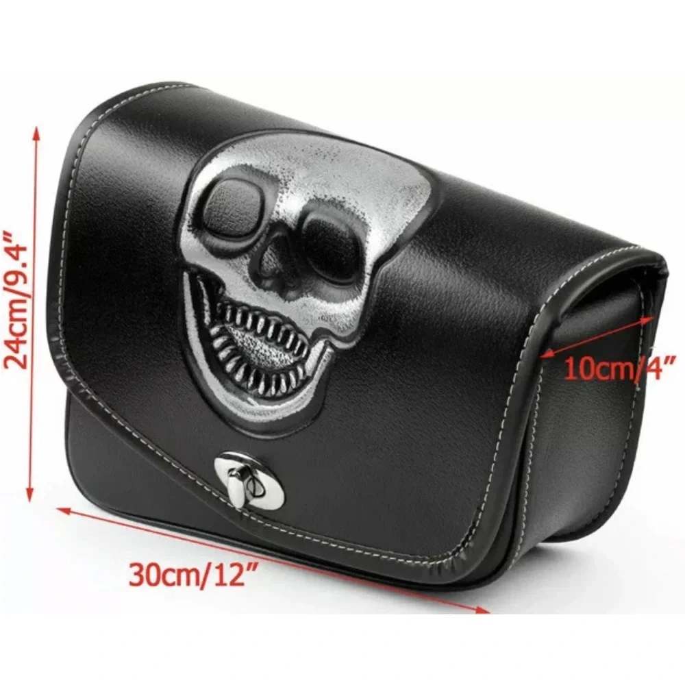Saddle Bag Motorcycle New Skull Storage Bag Leather Fashion